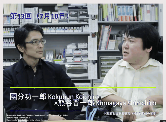 第13回　中動態と当事者研究：仲間と責任の哲学｜ 國分 功一郎、熊谷 晋一郎