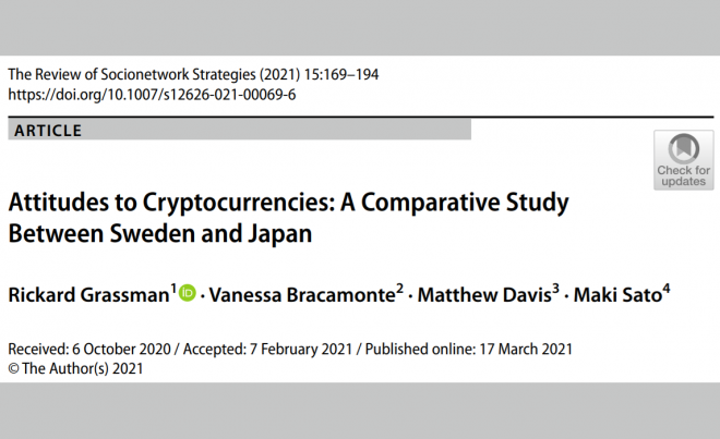 【論文掲載】Attitudes to Cryptocurrencies: A Comparative Study Between Sweden and Japan